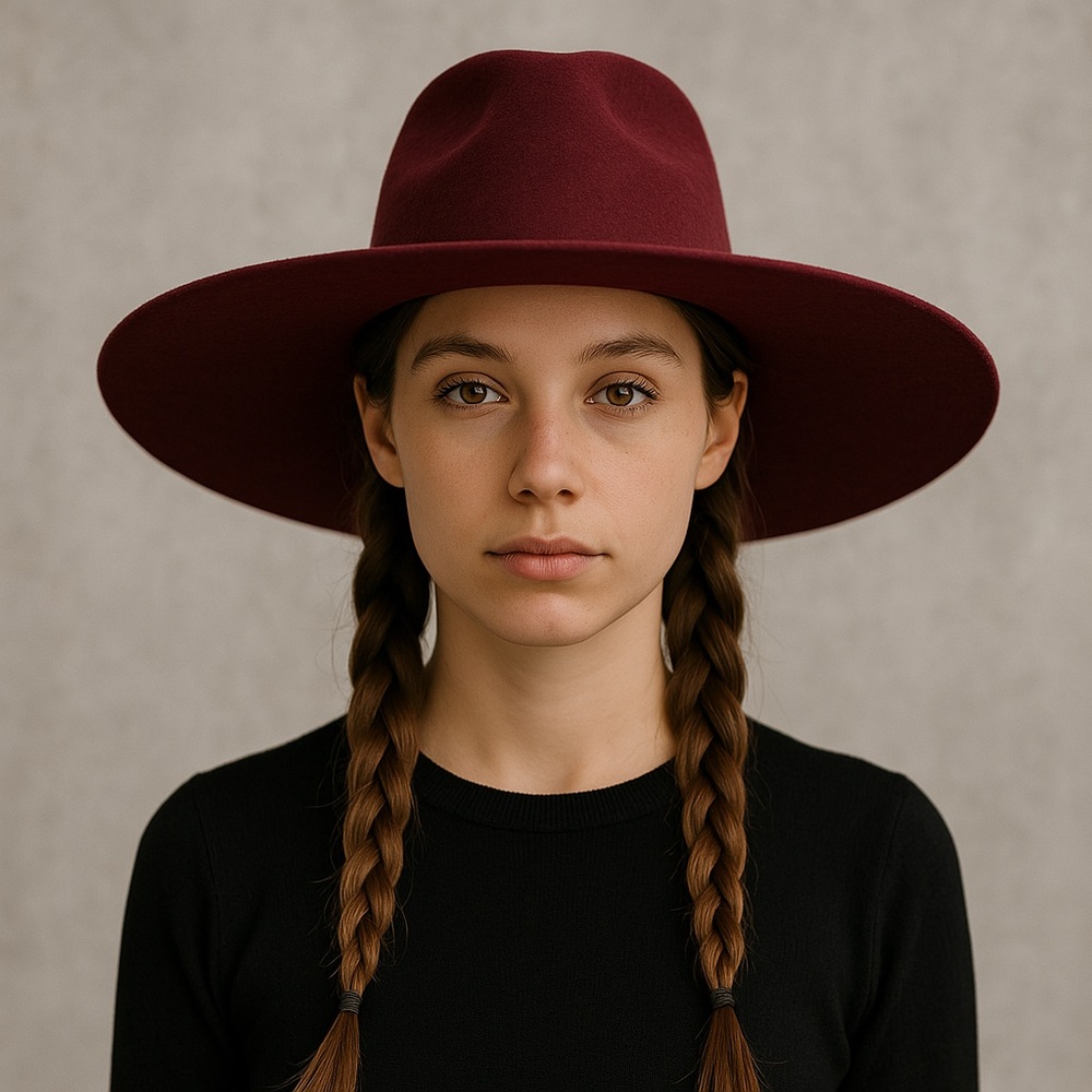 Twister Burgundy Wide-Brim Hat